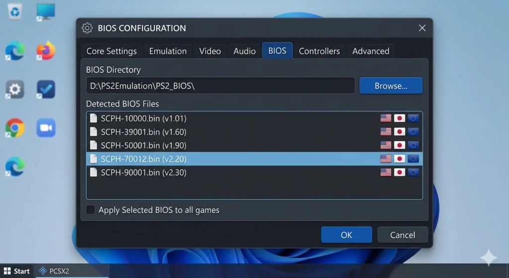 Install PS2 BIOS on PCSX2